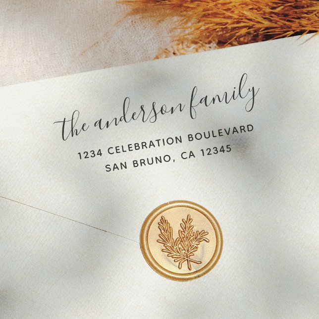 Elegante Script Family Name Holiday Rücksendeadres Permastempel (Von Creator hochgeladen)