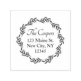 Elegante Script Family Name Holiday Rücksendeadres Permastempel