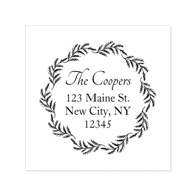 Elegante Script Family Name Holiday Rücksendeadres Permastempel (Design)