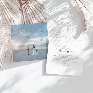 Elegante Script Flat Note Wedding Dankeschön Karte