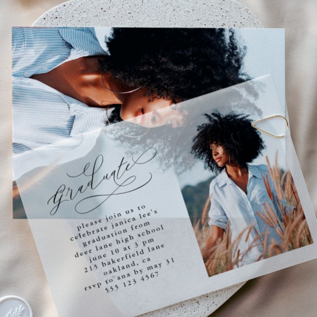 Elegante Script Foto Arch Graduation Party (Von Creator hochgeladen)