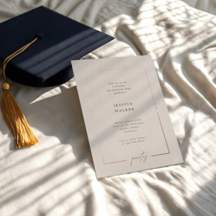 Elegante Script Foto Foil Graduation Party Folieneinladung