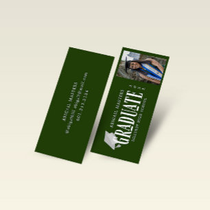 Elegante Script Foto Graduate Name Card Mini Visitenkarte