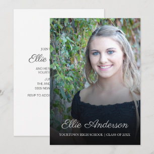Elegante Script Foto Graduation Party Einladung