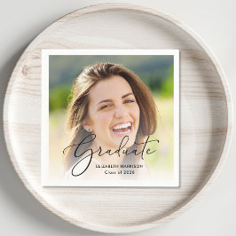 Elegante Script-Foto-Overlay-Graduierungspartei Serviette
