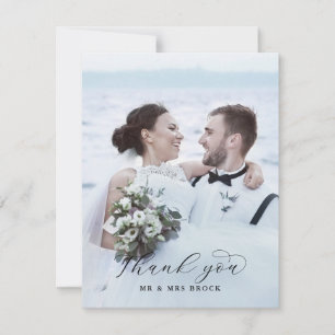 Elegante Script Foto Vorlage Danke Karte