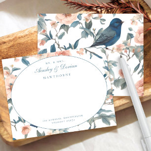 Elegante Script French Floral Couples Stationery Mitteilungskarte
