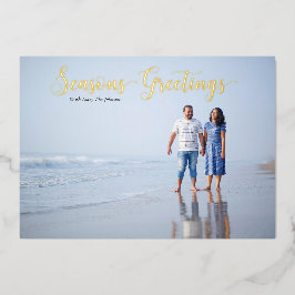 Elegante Script-Frohe Festtage Personalisiert Folien Feiertagskarte