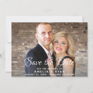 Elegante Script Full Foto Save the Date Karte
