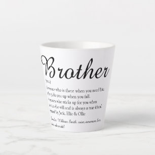 Elegante Script Fun Cool Best Brother Definition Milchtasse