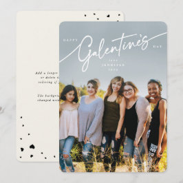 Elegante Script Galentine's Day Foto Card Feiertagskarte