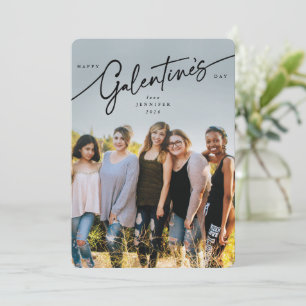 Elegante Script Galentine's Day Foto Card Feiertagskarte