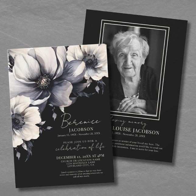 Elegante Script-Gedenkfeier Einladung (Elegant Script Memorial Celebration Of Life Invitation)