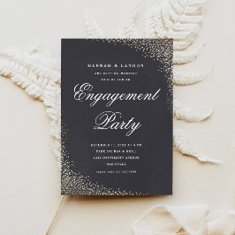 Elegante Script Gold Engagement Party Einladung