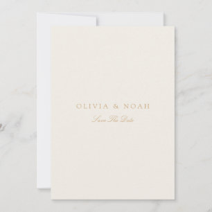 Elegante Script Gold & Ivory Save the Date Card Ankündigung