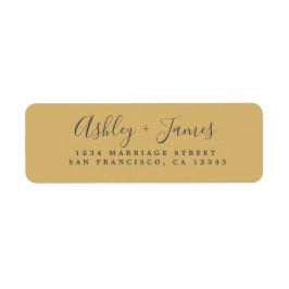 Elegante Script Gold Yellow Wedding Rücksendeadres