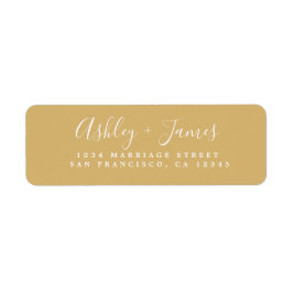 Elegante Script Gold Yellow Wedding Rücksendeadres