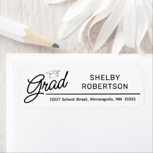 Elegante Script Grad Graduate Rücksendeadresse