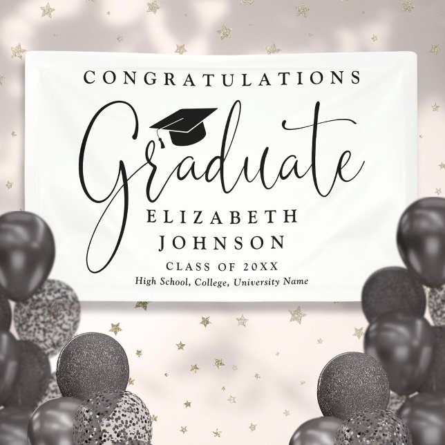 Elegante Script Graduation Party Banner (Elegant Script Graduation Party Banner)