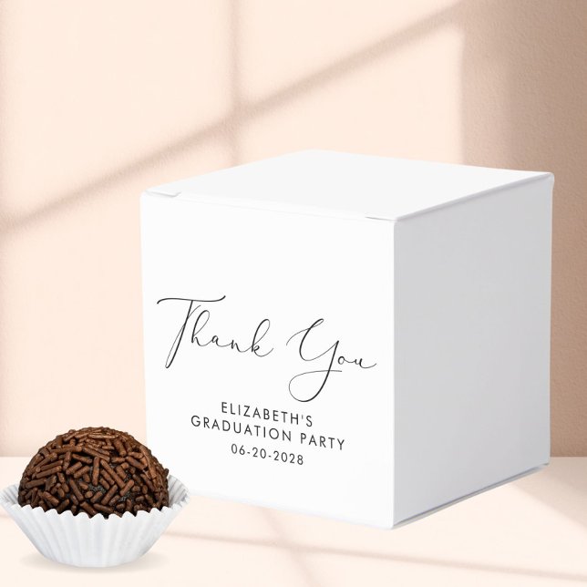 Elegante Script Graduation Party Danke Geschenkschachtel (Von Creator hochgeladen)