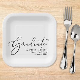 Elegante Script Graduation Party Pappteller