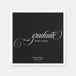 Elegante Script Graduation Party Serviette