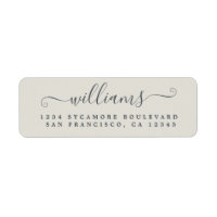 Elegante Script Gray Family Rücksendeadresse