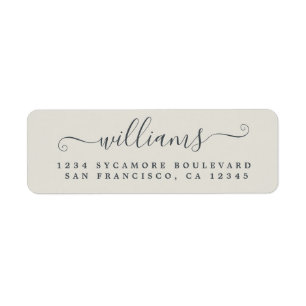 Elegante Script Gray Family Rücksendeadresse