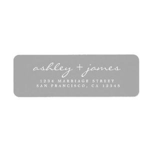 Elegante Script Gray Wedding Rücksendeadresse