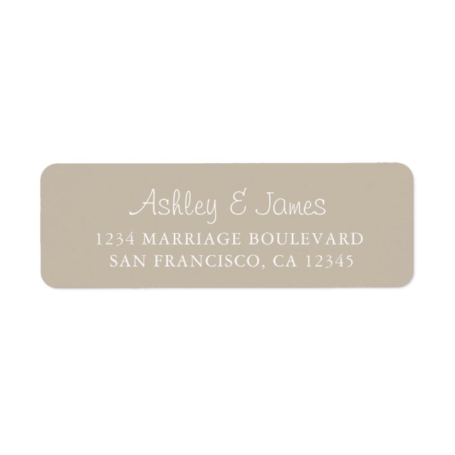 Elegante Script Gray Wedding Rücksendeadresse (Vorne)