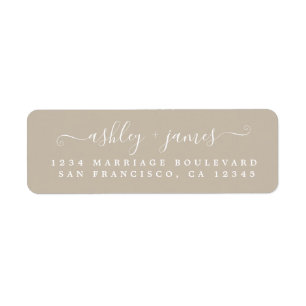 Elegante Script Gray Wedding Rücksendeadresse