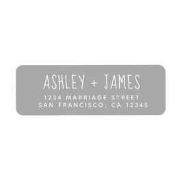 Elegante Script Gray Wedding Rücksendeadresse