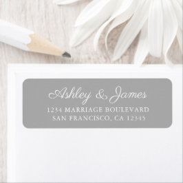 Elegante Script Gray Wedding Rücksendeadresse