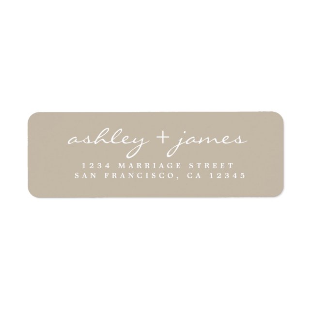 Elegante Script Gray Wedding Rücksendeadresse (Vorne)