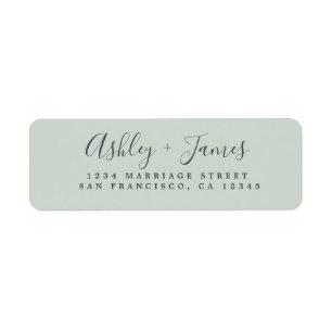 Elegante Script Green Wedding Rücksendeadresse