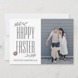 Elegante Script Happy Oaster Family Foto Collage Feiertagskarte