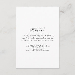 Elegante Script Hotel Enclosure Card Begleitkarte