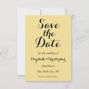 Elegante Script-Imitate Gold Black Wedding Verlobu Save The Date