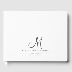 Elegante Script Initial Wedding Monogram Wedding Gästebuch