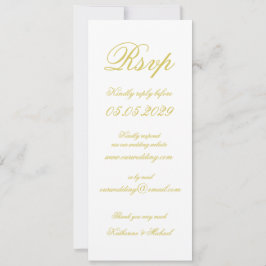Elegante Script Island Citrus Gelb Hochzeit RSVP Einladung