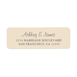 Elegante Script Ivory Wedding Rücksendeadresse