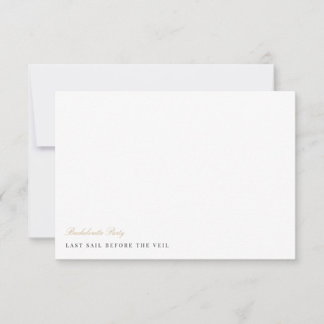 Elegante Script-Junggeselinnen-Abschied-Karte Einladung (Vorderseite)
