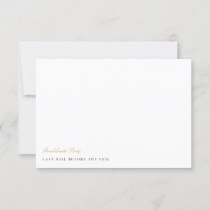 Elegante Script-Junggeselinnen-Abschied-Karte Einladung