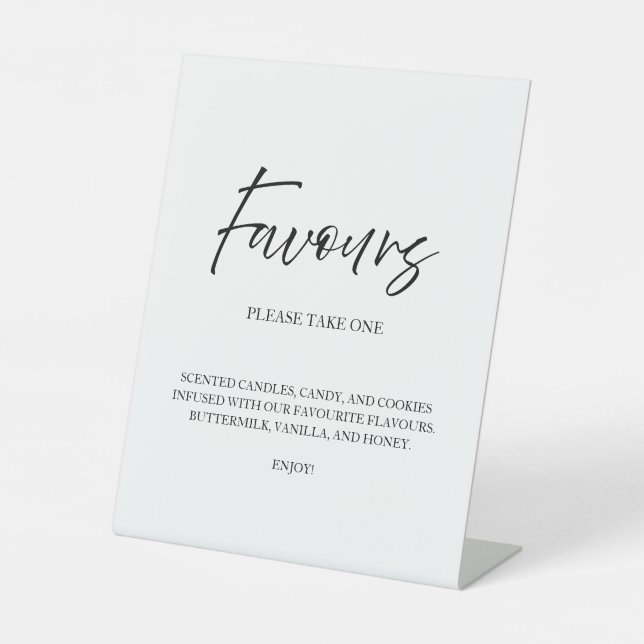 Elegante Script-Kalligrafie-Favoriten für White We Sockelschild (Vorderseite)