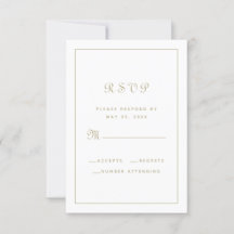 Elegante Script-Klasse Gold White Wedding Enclosur