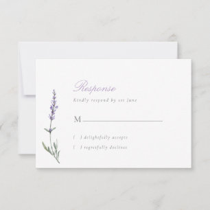 Elegante Script Lavender Wedding RSVP Card