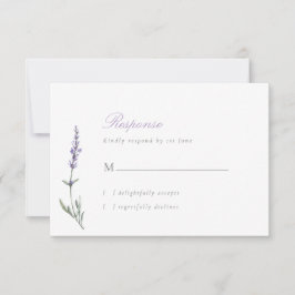 Elegante Script Lavender Wedding RSVP Card Karte