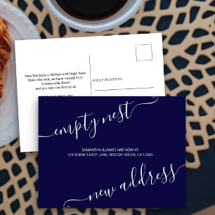Elegante Script Leeres Nest Neue Adresse Ankündigungspostkarte