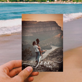 Elegante Script Liebe Foto Holiday Card Feiertagskarte