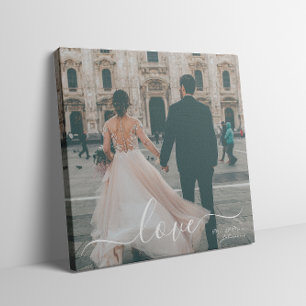 Elegante Script-Liebe Mr. Custom Wedding Foto Leinwanddruck